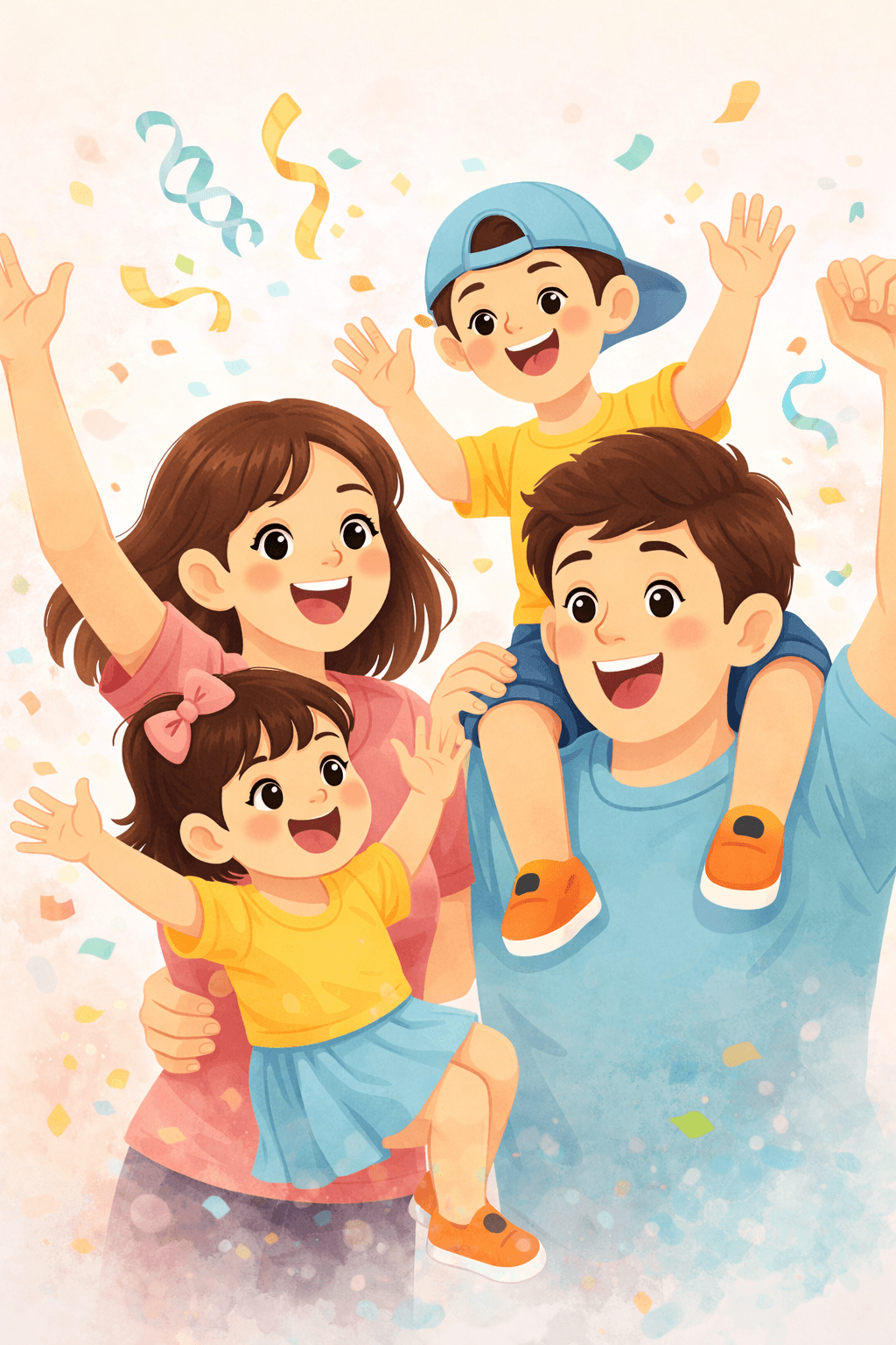 משפחה שמחה חוגגת יחד